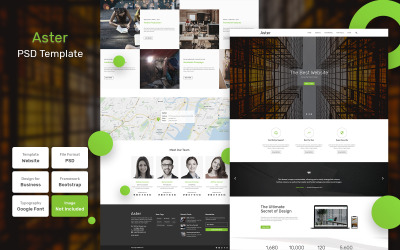Bootstrap Aster - Business Material PSD sablon 110881