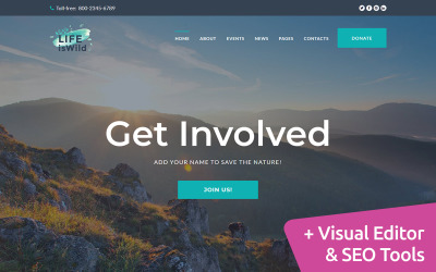 LifeisWild - Plantilla Wild Life Moto CMS 3