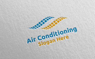 Služby klimatizace a topení 13 Logo šablona