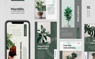 Modèle d&amp;#39;histoires Instagram florales pour les médias sociaux