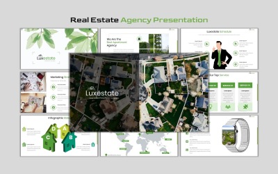 Luxestate - Real Estate Agency Sjablonen PowerPoint presentatie
