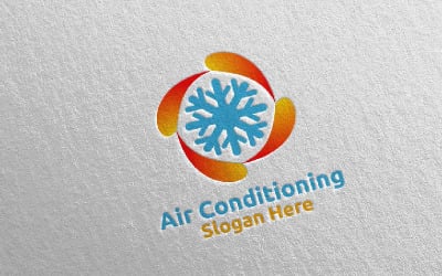 Modèle de logo pour les services de climatisation et de chauffage dans la neige 38