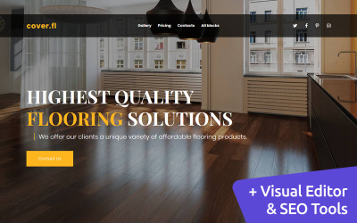 Responsive Cover fl - Flooring MotoCMS Landing Page Template Açılış Sayfası #110910