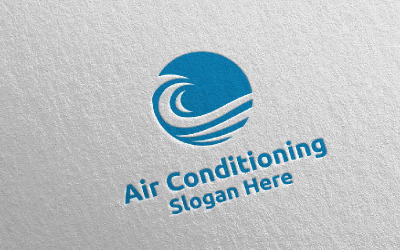 Snow Air Conditioning and Heating Services 23 Logo Template