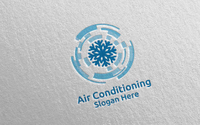 Snow Air Conditioning and Heating Services 37 Logo Template