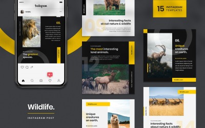 Modello di post Instagram della fauna selvatica per i social media