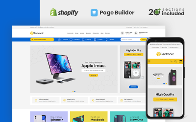 Responsivt T Electronics Store Shopify-tema #111046