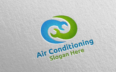 Snow Air Conditioning and Heating Services 34 Logo Template