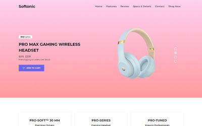 Template di Landing Page Responsive #111043 "Softonic - Product Launch"