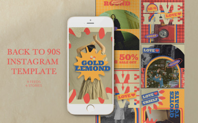Back to 90’s Instagram Templates for Social Media