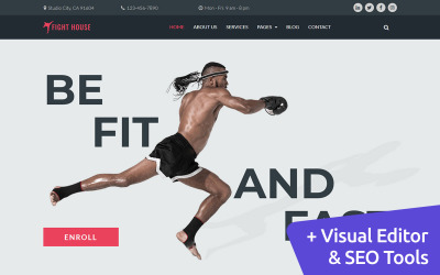 Plantilla Moto CMS 3 "Fight House - Martial Arts" #111117