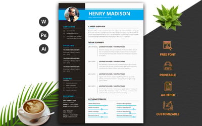 Professioneel modern CV-sjabloon