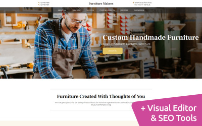 Template di Landing Page Responsive #111118 "Furniture Makers MotoCMS"
