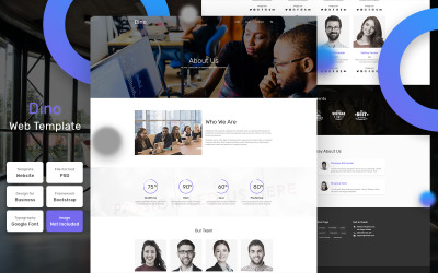 Bootstrap Dino - Agency Material PSD sablon 111476