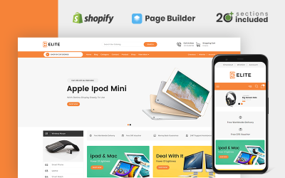 "Elite Electronics Store" thème Shopify adaptatif #111467