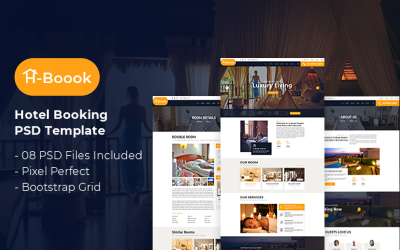 Hboook - Hotelreservering PSD-sjabloon
