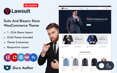 Lawsuit - Suits &amp;amp; Blazers Store Elementor WooCommerce Responsive Theme