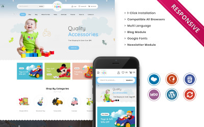 Toystrailer - Het WooCommerce-thema van de Mega Kids Fashion Store