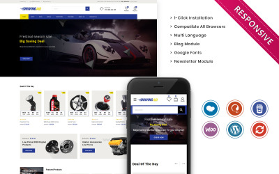 Drivingaid - Motiv för WooCommerce för Automobile Store