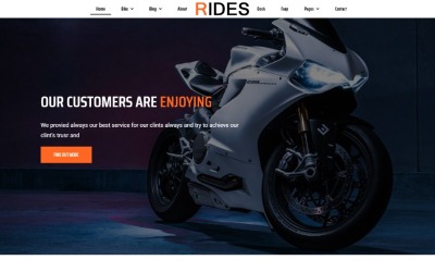 Szablon strony internetowej do rezerwacji wypożyczalni rowerów