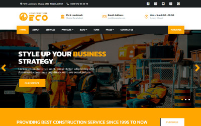 Responsivt Eco Multipurpose Corporate Clean Responsive HTML5 Hemsidemall #111690