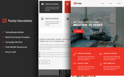Responzivní Newsletter šablona "Peddy - Responsive Email with Stampready Builder" #111686