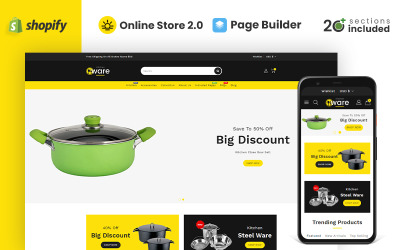 Tema Shopify de loja multiuso de utensílios de cozinha