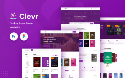 Clevr - Boekwinkel E-commerce Website sjabloon UI-elementen