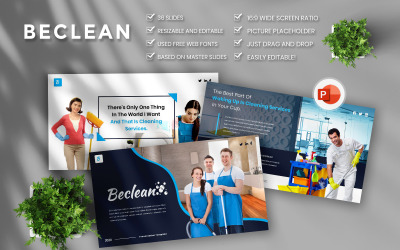 Beclean Temizlik Hizmetleri İş PowerPoint şablonu