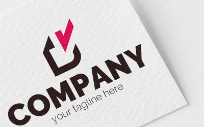 Letter V + Paper Logo Template