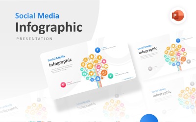 Sociala medier ikoner Faktor Infographic Presentation PowerPoint mall