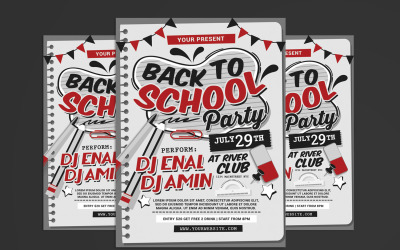 Back to School Party Flyer - mall för företagsidentitet