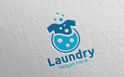 Modèle de logo de nettoyage à sec de blanchisserie 10
