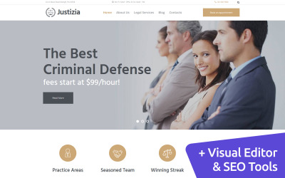 Justizia - Plantilla de servicios de abogados Moto CMS 3
