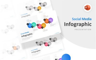 Modello PowerPoint di presentazione infografica di marketing sui social media