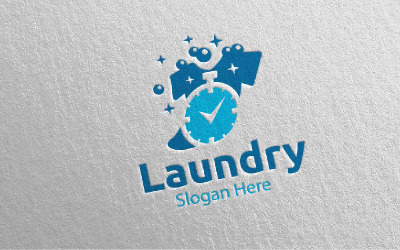 Schnelle Wäsche chemische Reinigung 44 Logo-Vorlage