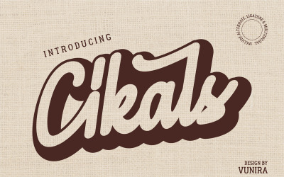 Cikals | Carattere corsivo