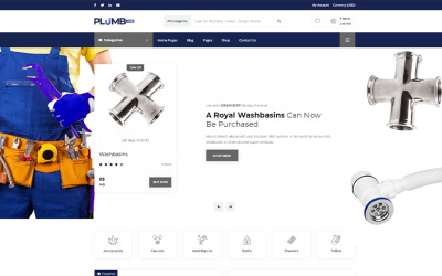 Responzivní Šablona webových stránek "Plumbing Hub - Modern Plumbing Shop And Accessories" #112217