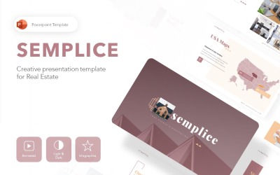 Semplice Emlak Sunumu PowerPoint şablonu