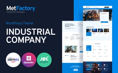 MetFactory — тема WordPress для промышленной компании, предназначенная для веб-сайта, посвященного услугам для заводов.
