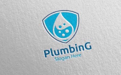 Su Tesisatı ve Fix Home Concept 53 Logo Şablonu