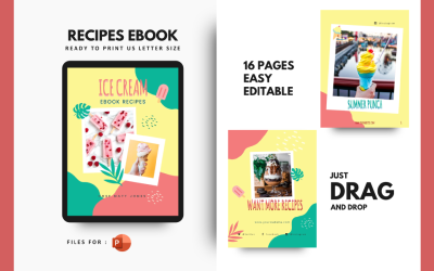 Modello PowerPoint di presentazione della ricetta del gelato del cocktail estivo