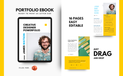 Professionell grafisk designer Portfolio Presentation PowerPoint-mall