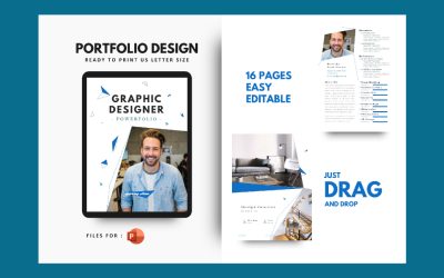 Projektant graficzny Portfolio Prezentacja Szablon PowerPoint