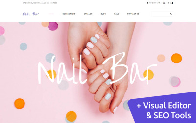 Responsivt Nail Bar - Cosmetics Store MotoCMS Ecommerce Template MotoCMS Ecommerce-mall #112685