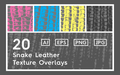 20 Snake Leather Texture Overlays Pattern