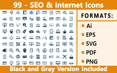 SEO ve İnternet Paketi | Vektör Icon Set