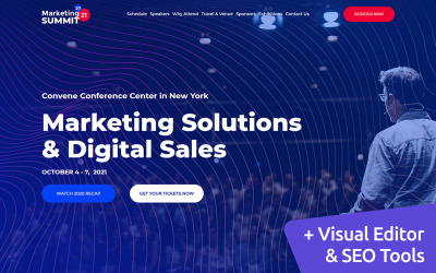 Tema Moto CMS 3 Responsive #112797 "Conference Web Design"
