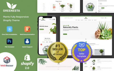 Greenesta Organic - Tuin- en plantenwinkel Shopify-thema