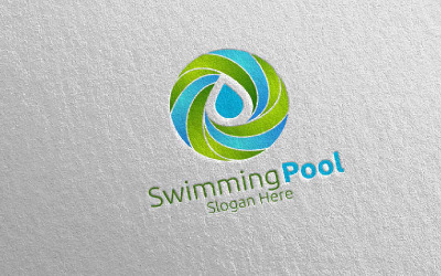 Modello di logo di servizi di piscina 10
